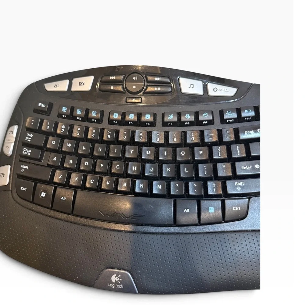 Logitech K350 Wireless Wave Ergonomic Keyboard Black Y-RBN90 Media Keys not test